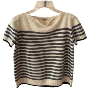 Malo Cream & Blue Stripped Cashmere Sweater